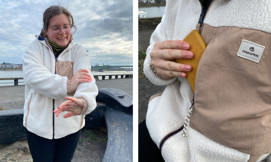 Wendejacke in Nahaufnahme, Testprodukt