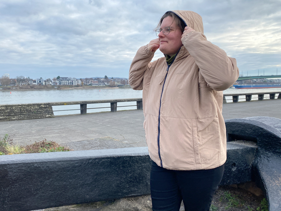 Foto von Wendejacke als Testprodukt in Redaktion