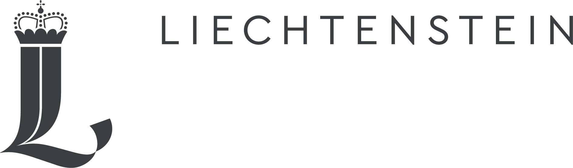 Das Logo von Liechtenstein Tourismus, ein L mit einer Krone