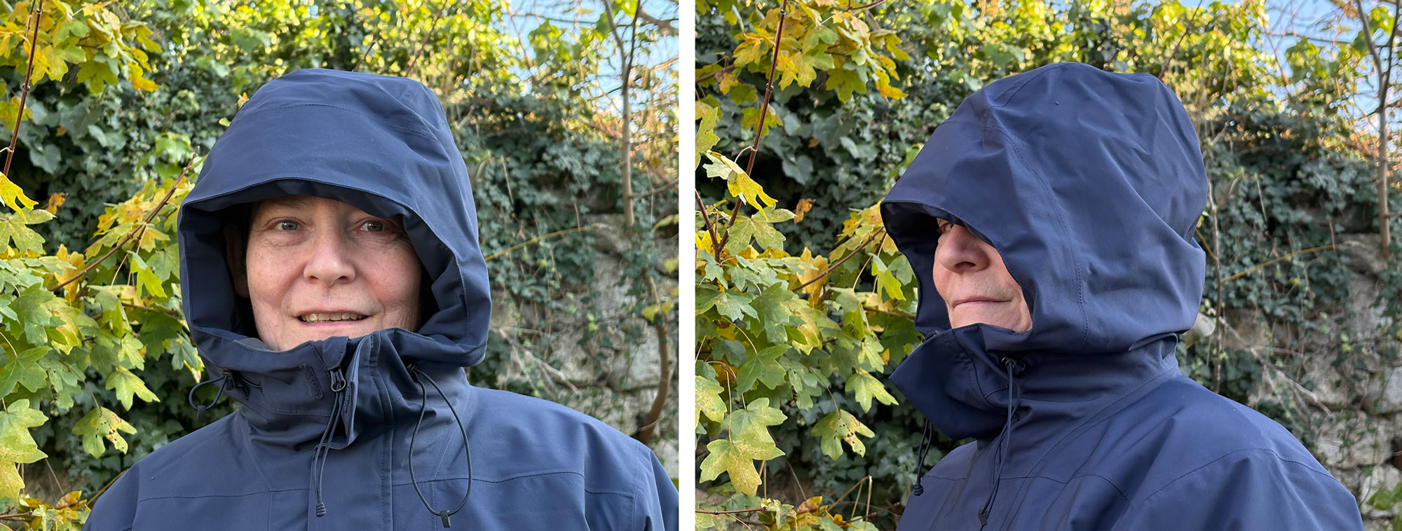 Ansicht der Kapuze der Testjacke 