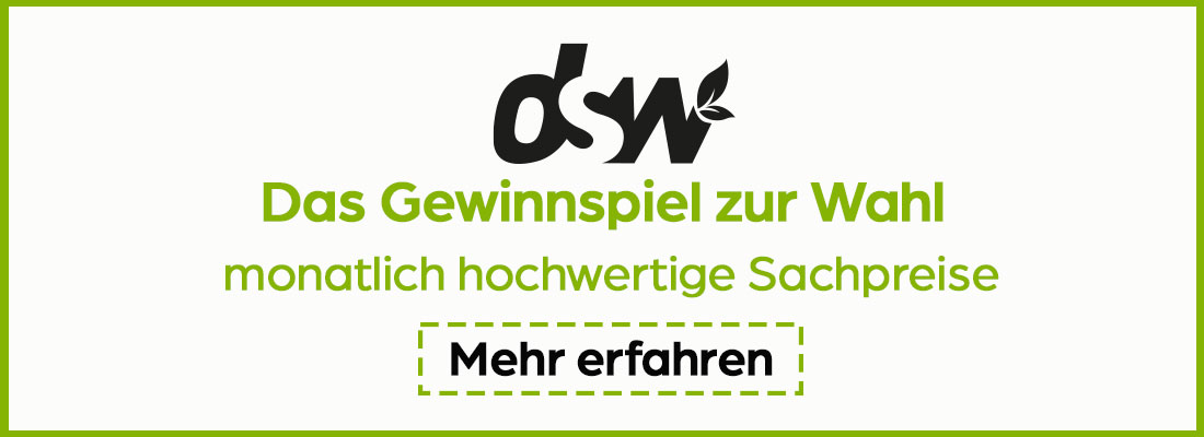 Banner zum Gewinnspiel der DSW-Wahl 2026