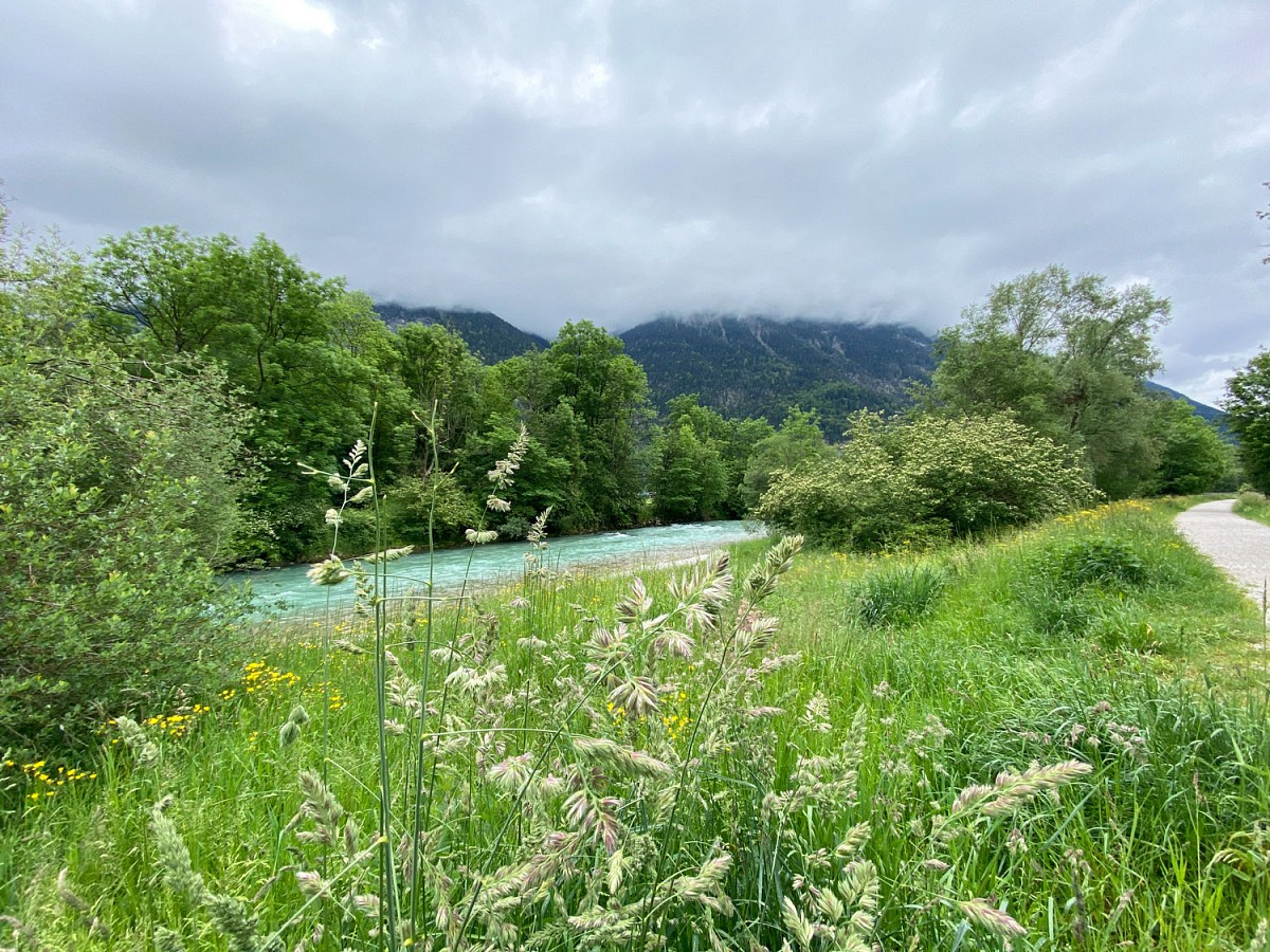 Farbenpracht und ruhige Momente am Ufer der Loisach, hier bei Oberau.