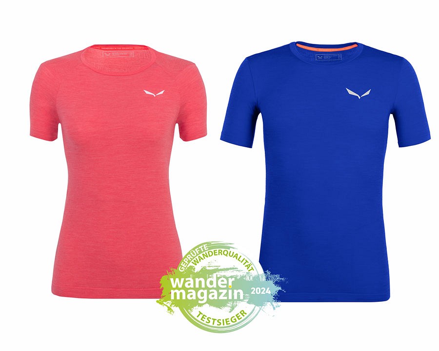 Testsieger Kategorie Naturfasern: Zebru Fresh Merino Responsive T-Shirt von Salewa