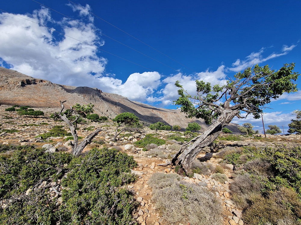 Wunderschöne Landschaft auf dem Weg nach Loutro