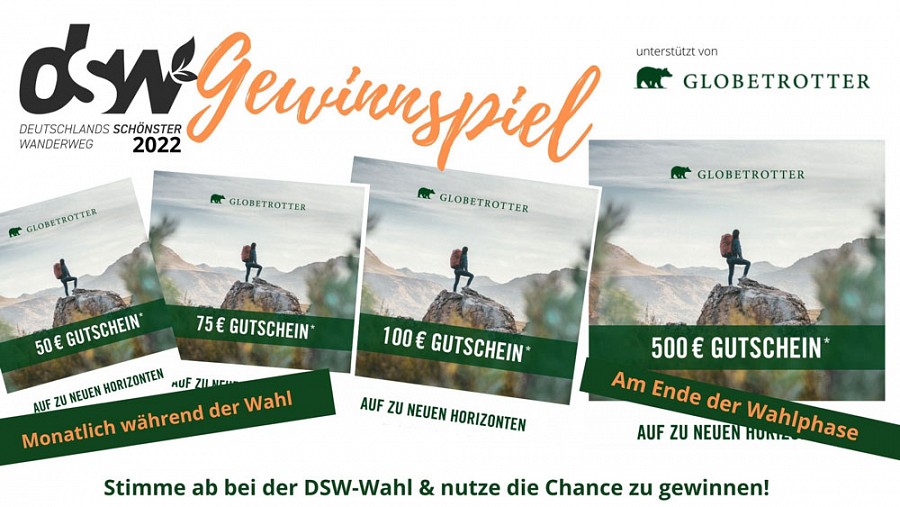 Gewinnspiel DSW 2022, Gutscheine von Globetrotter