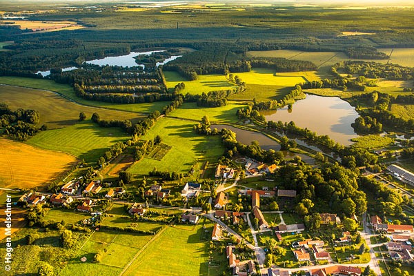 Blick auf Guttauer Teiche in der Oberlausitz