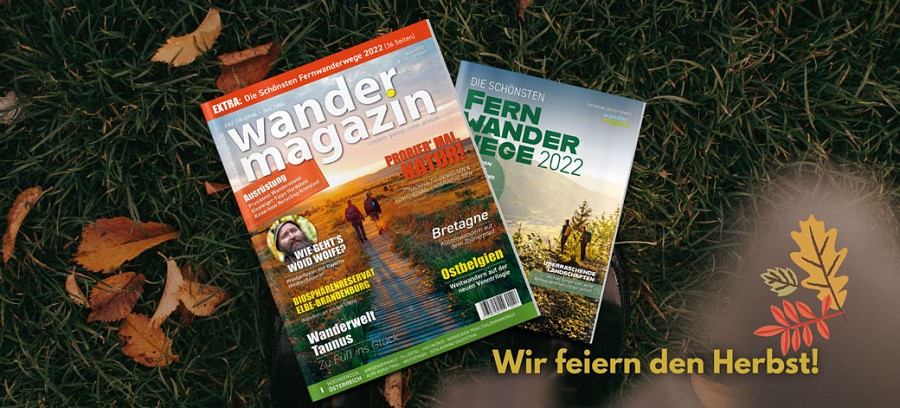 Cover der Herbstausgabe 216 und des Fernwanderwege-Specials