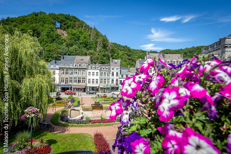 Blüten und die prunkvolle Gebäude