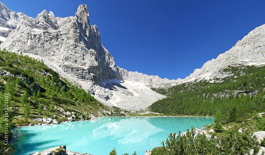 Sorapissee auf dem Cortina Dolomiti Ultra Trekking