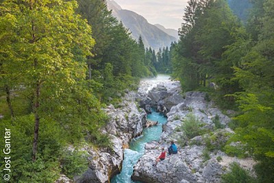 Juliana Trail an der Soča, Slowenien